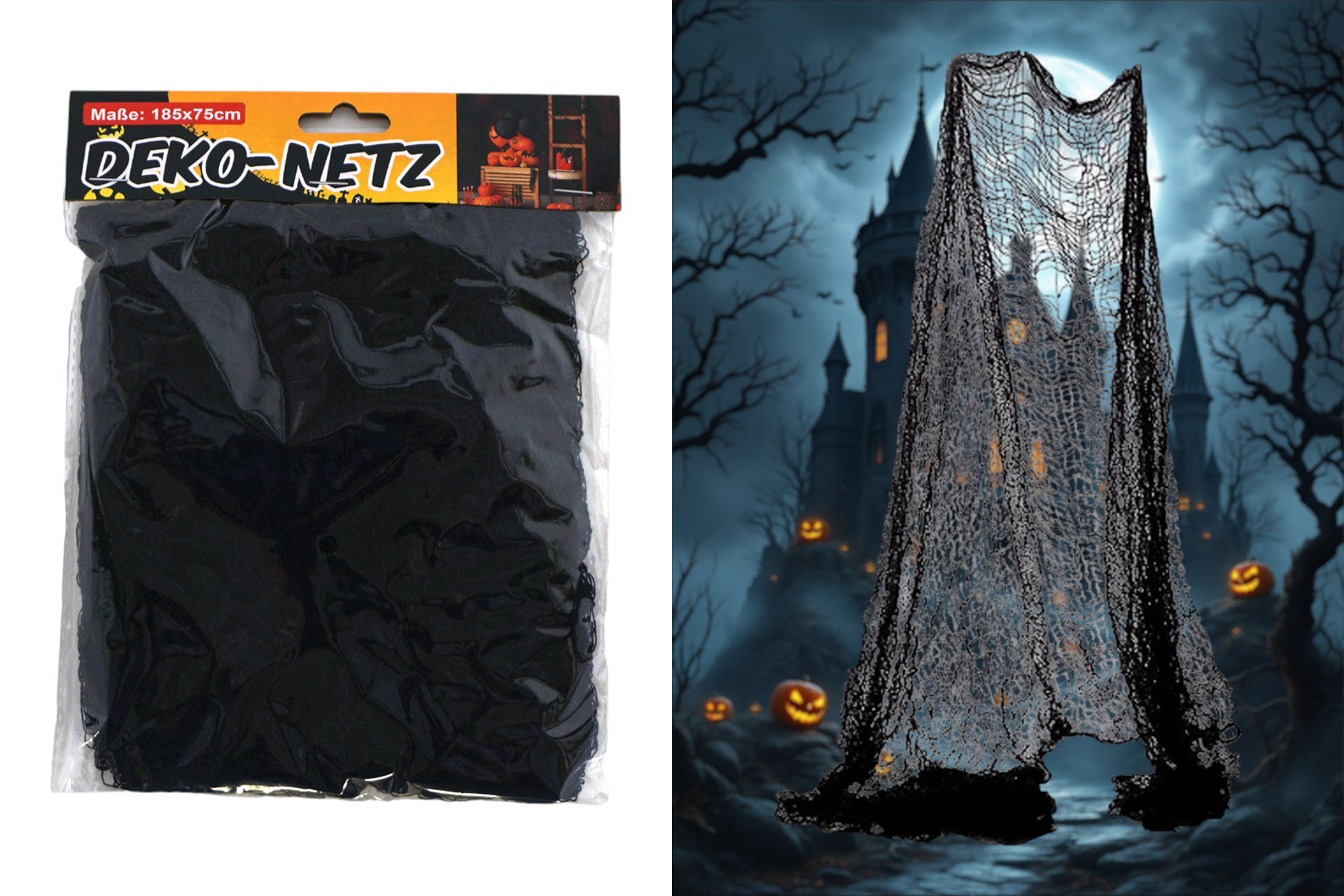 Halloween Dekoration "Halloween Netz", 185x75cm