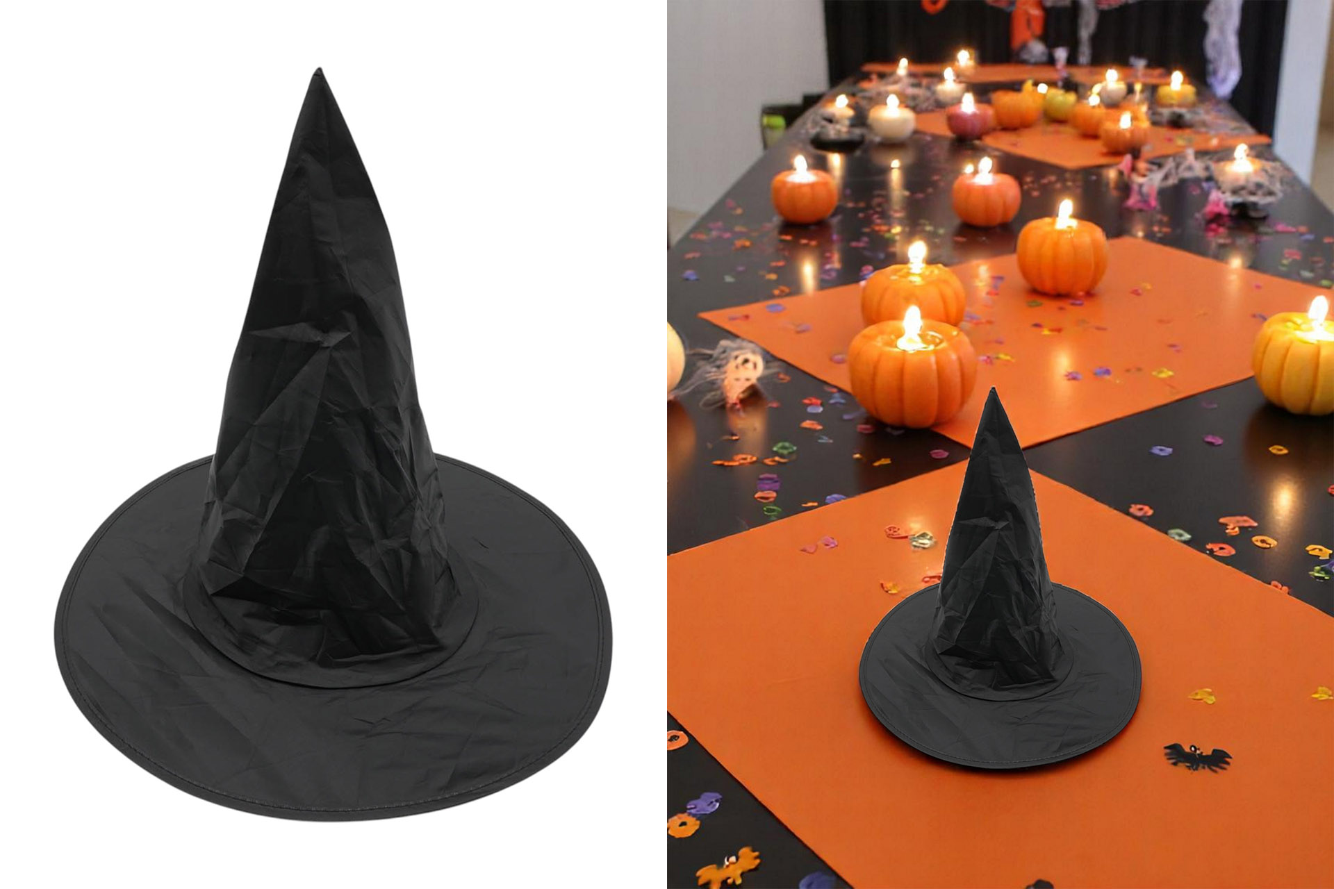 Halloween Kopfbedeckung "Hexenhut", Ø 38 x17cm, schwarz