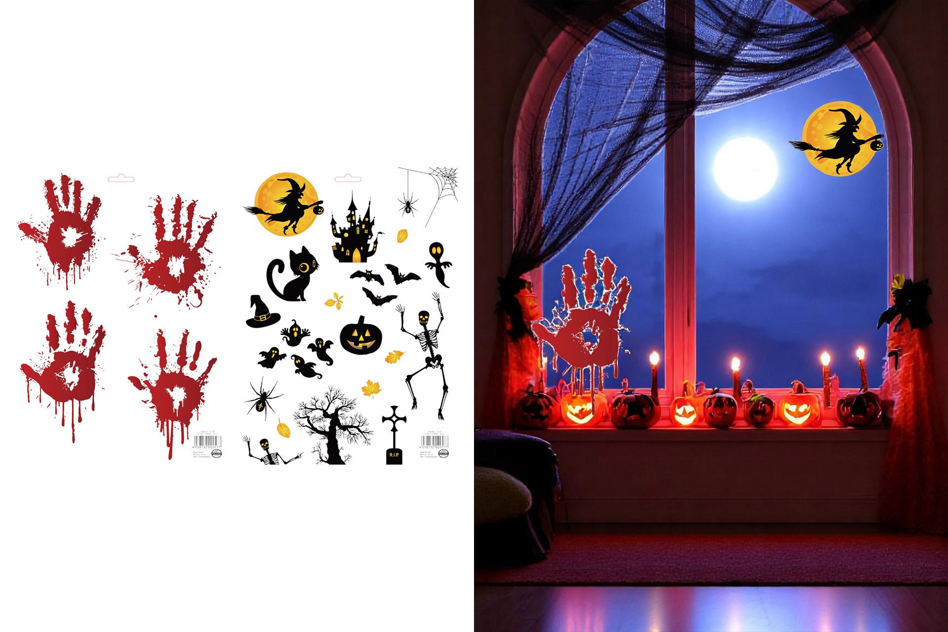 Fensterbilder Halloween ca. 38x28cm, 2 Designs