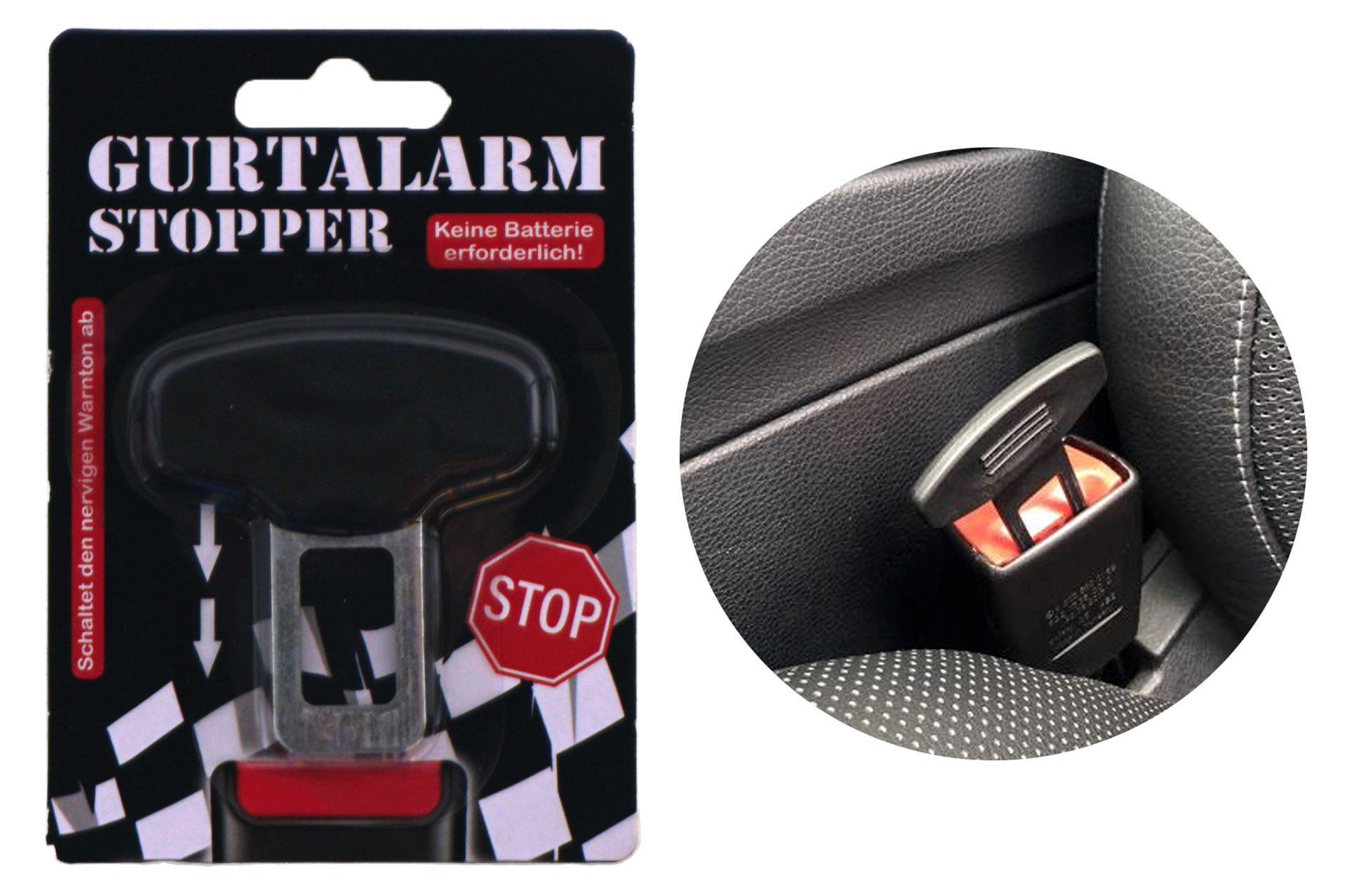 Gurtalarm-Stopper, 5,9x5,4cm